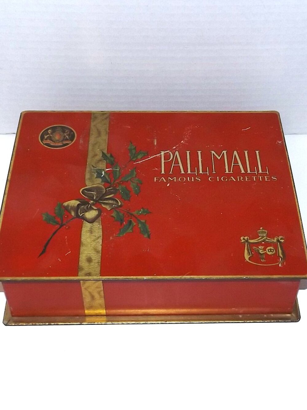 1925 Pall Mall Empty Christmas Edition Lithograph Tin Humidor Gift Box